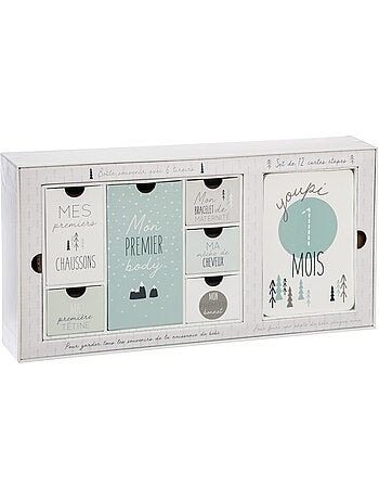 Coffret cadeau de naissance avec 12 cartes MON PREMIER