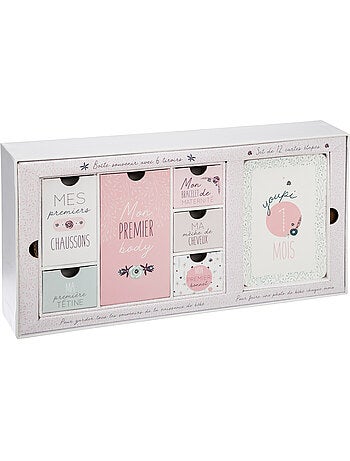 Coffret cadeau de naissance avec 12 cartes MON PREMIER