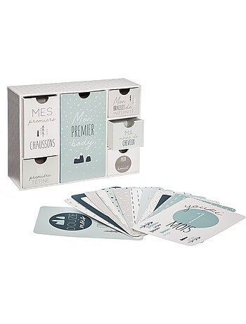 Coffret cadeau de naissance avec 12 cartes MON PREMIER
