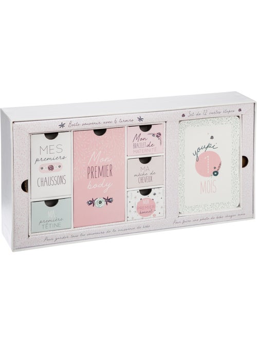 Coffret cadeau de naissance avec 12 cartes MON PREMIER - Kiabi