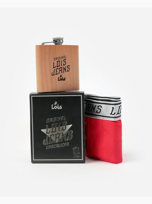 Coffret cadeau de sous-vêtements/slips pour homme LOIS avec flasque - Kiabi