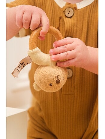 Coffret cadeau doudou et hochet ours