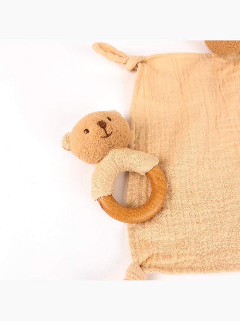 Coffret cadeau doudou et hochet ours Beige - Kiabi