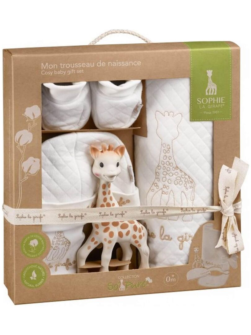Coffret naissance prêt à offrir Sophie la girafe et Doudou avec