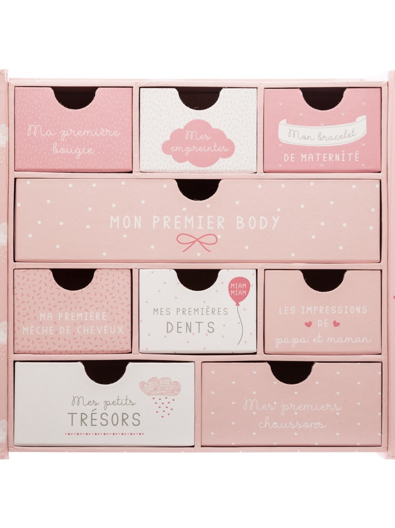 Coffret cadeau naissance 9 tiroirs ROYAUME DES SOUVENIRS Bleu - Kiabi