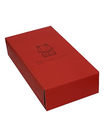 Coffret cadeau porte-clés et marque-pages chat porte bonheur