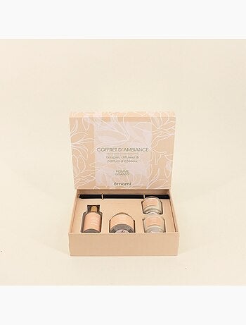 Coffret cadeau senteurs maison et 2 bougies parfumées