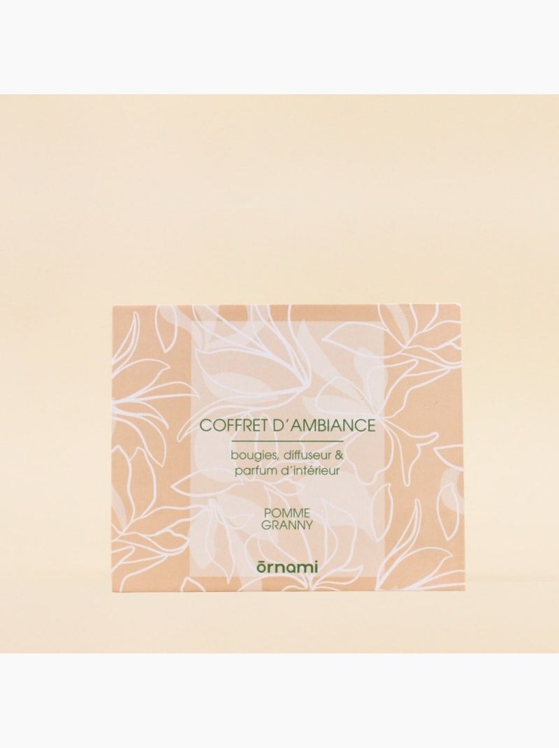 Coffret cadeau senteurs maison et 2 bougies parfumées Beige - Kiabi