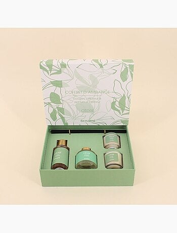 Coffret cadeau senteurs maison et 2 bougies parfumées