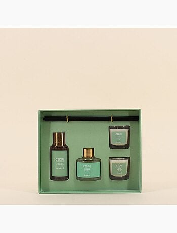 Coffret cadeau senteurs maison et 2 bougies parfumées