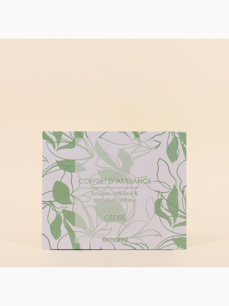 Coffret cadeau senteurs maison et 2 bougies parfumées Vert - Kiabi