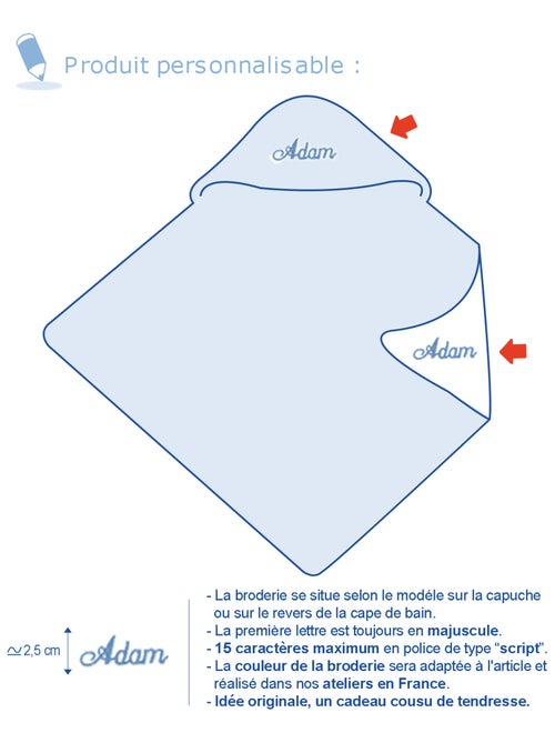 COFFRET CAPE DE BAIN AVEC GANT DARLINE EPONGE - Kiabi