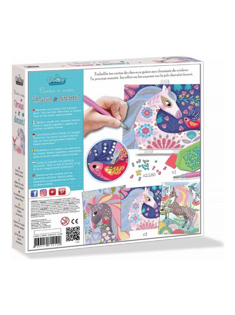 Coffret cartes a creer - Chevaux dediamants N/A - Kiabi