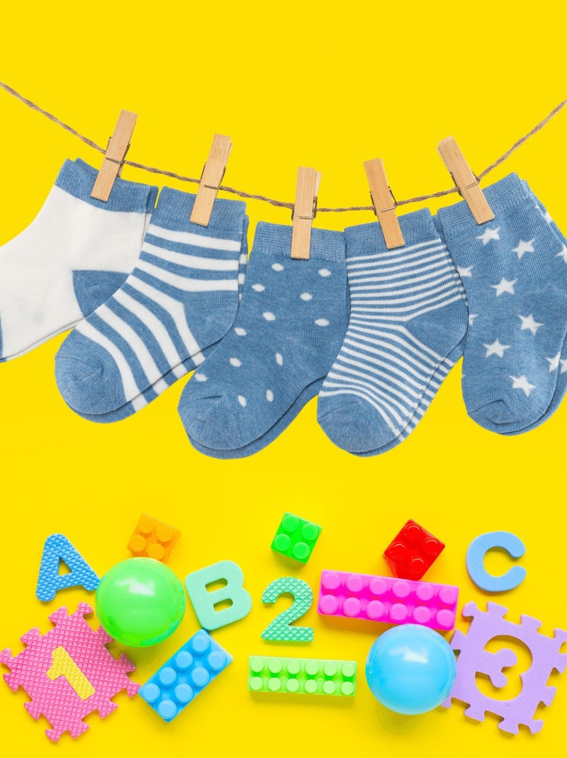 Coffret Chaussettes Bleu Enfants & Bébés (Lot x5)- Sockup- 12 à 24 mois Multicolore - Kiabi
