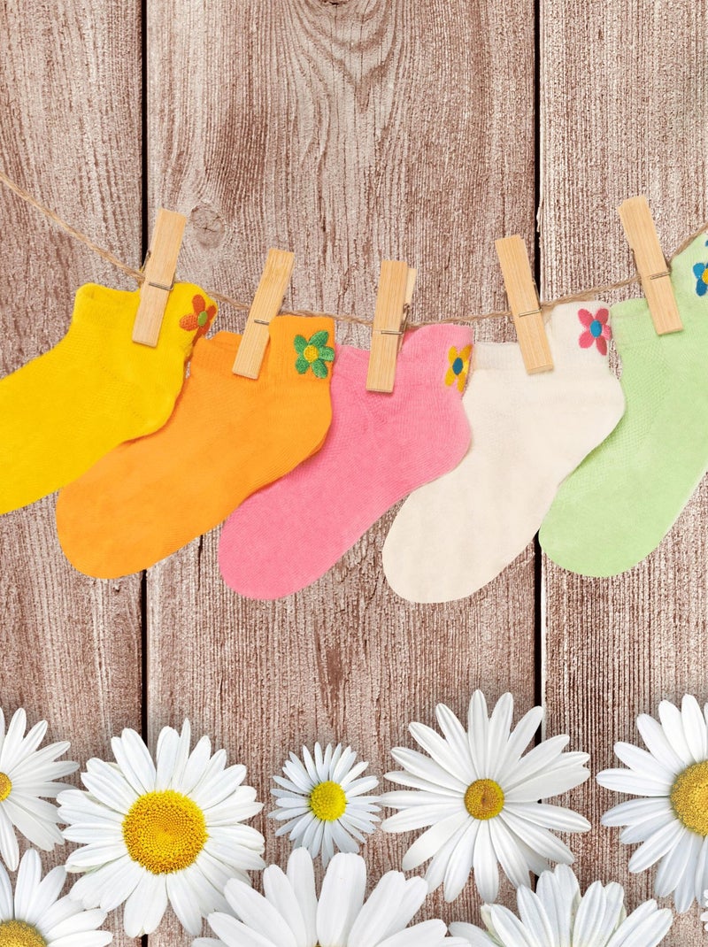 Coffret Chaussettes Fleurs Enfants & Bébés (Lot x5)- SockUp- 9 à 12 ans Multicolore - Kiabi