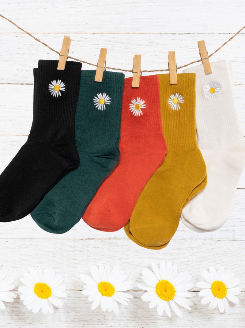 Coffret Chaussettes Fleurs Marguerite (Lot x5)- Sockup- 36-44 Multicolore - Kiabi