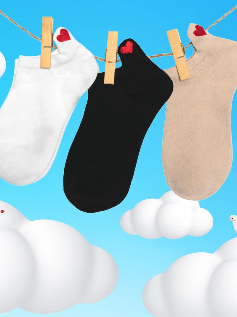 Coffret Chaussettes Languette Amour (Lot x3)- SockUp- 35-42 Multicolore - Kiabi