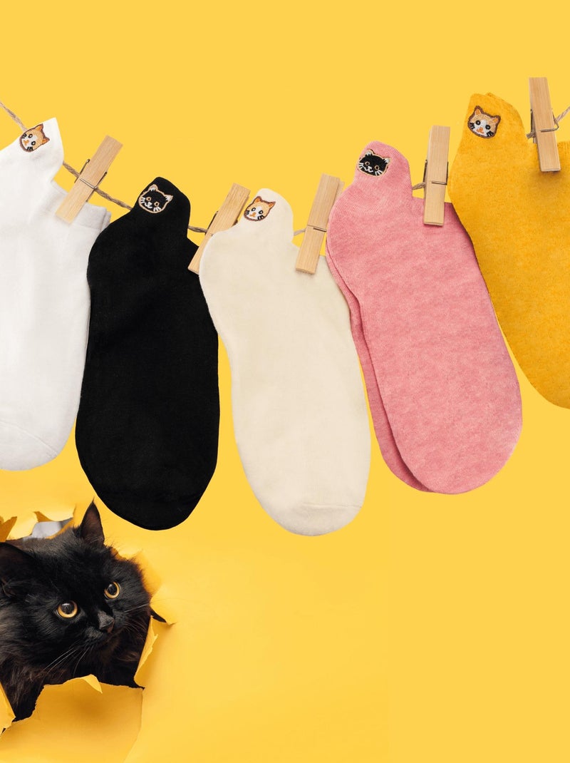 Coffret Chaussettes Languette Chat (Lot x5)- SockUp- 35-42 Multicolore - Kiabi