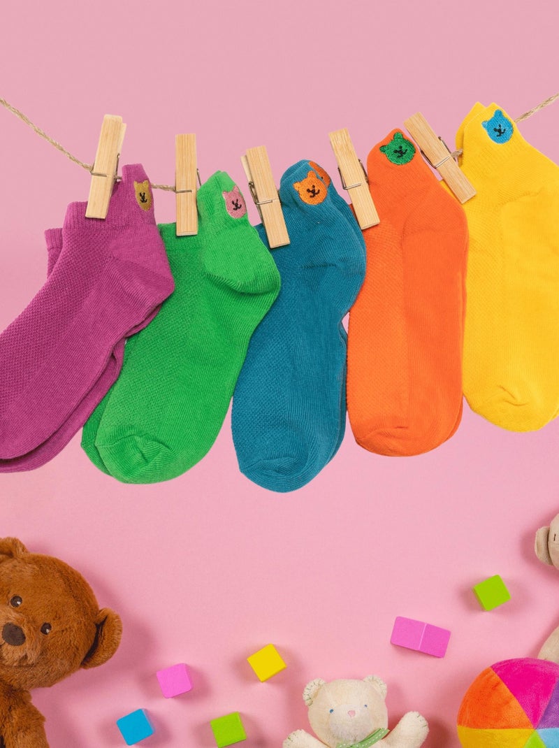 Coffret Chaussettes Ourson Enfants & Bébés (Lot x5)- Sockup- 5 à 8 ans Multicolore - Kiabi