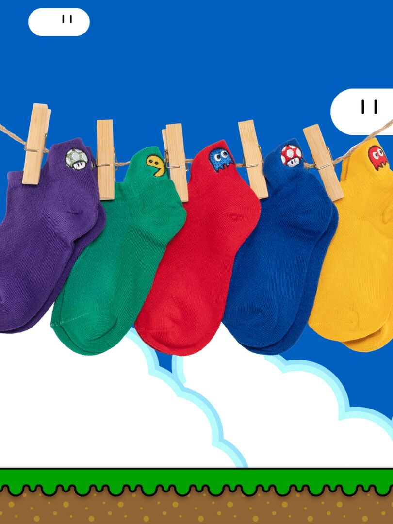 Coffret Chaussettes Pacman Enfants & Bébés (Lot x5)- Sockup- 12 à 24 mois -  Multicolore - Kiabi - 14.95€