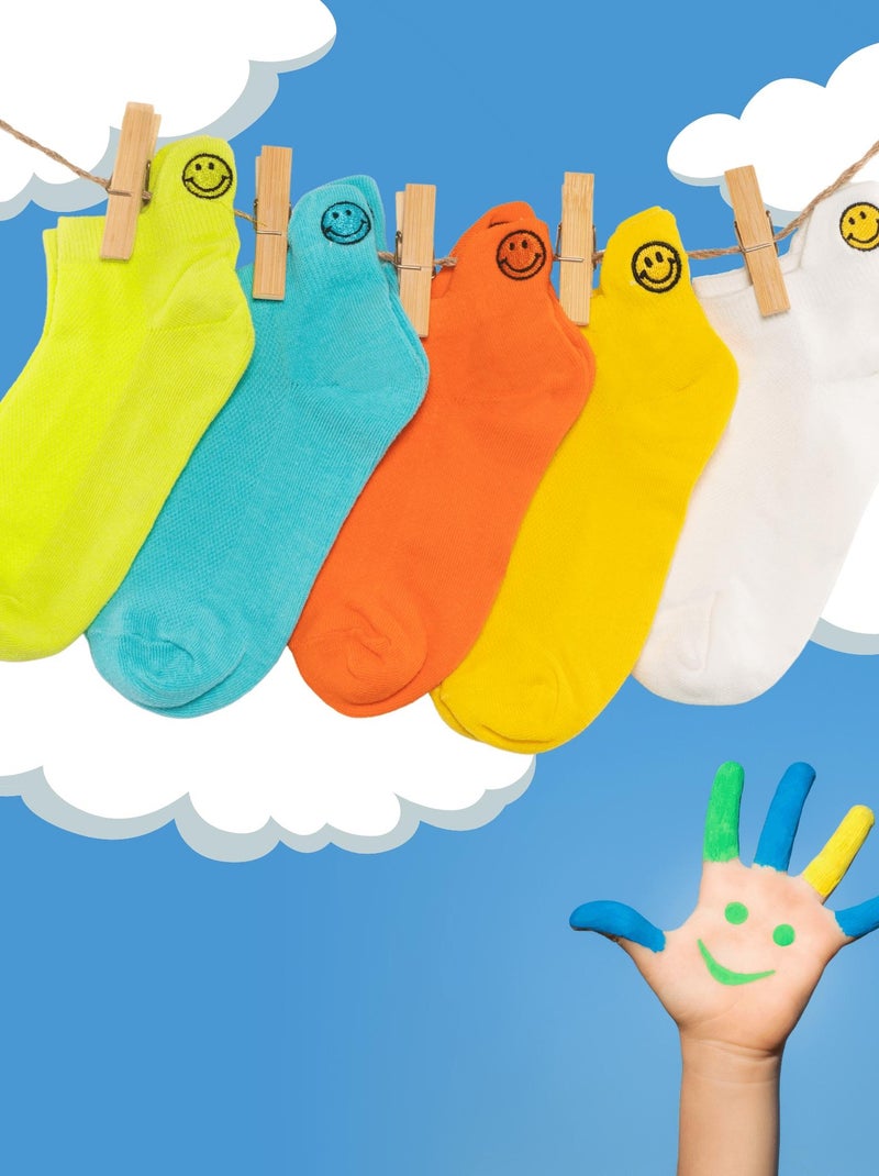 Coffret Chaussettes Smiley Enfants & Bébés (Lot x5)- Sockup- 12 à 24 mois Multicolore - Kiabi