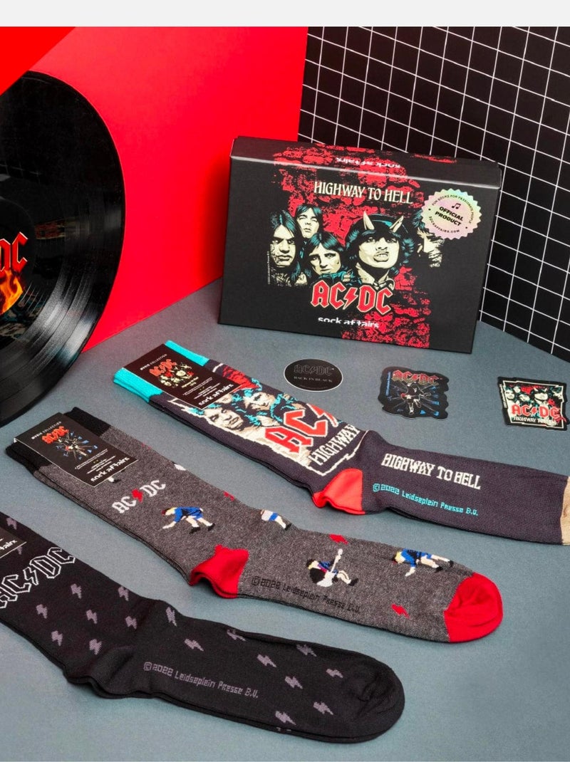 Coffret Chaussettes Sock Affairs Officiel AC/DC Noir Gris - Kiabi