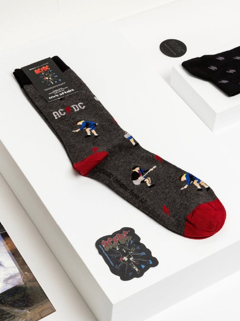 Coffret Chaussettes Sock Affairs Officiel AC/DC Noir Gris - Kiabi
