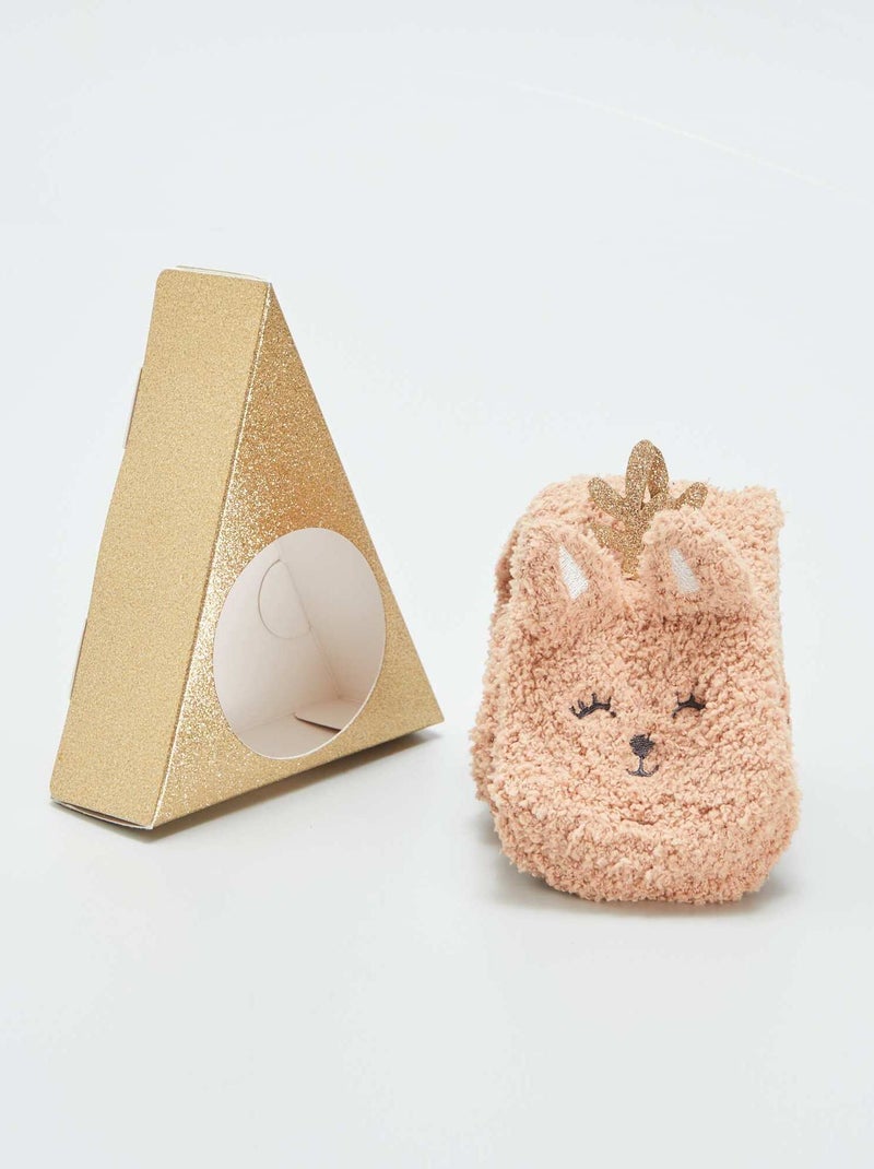 Coffret chaussons chaussettes bouclette 'renne' Renne - Kiabi