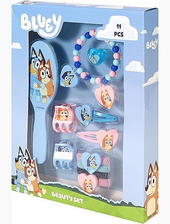 Coffret cheveux enfant Bluey : 11 accessoires pinces, élastiques