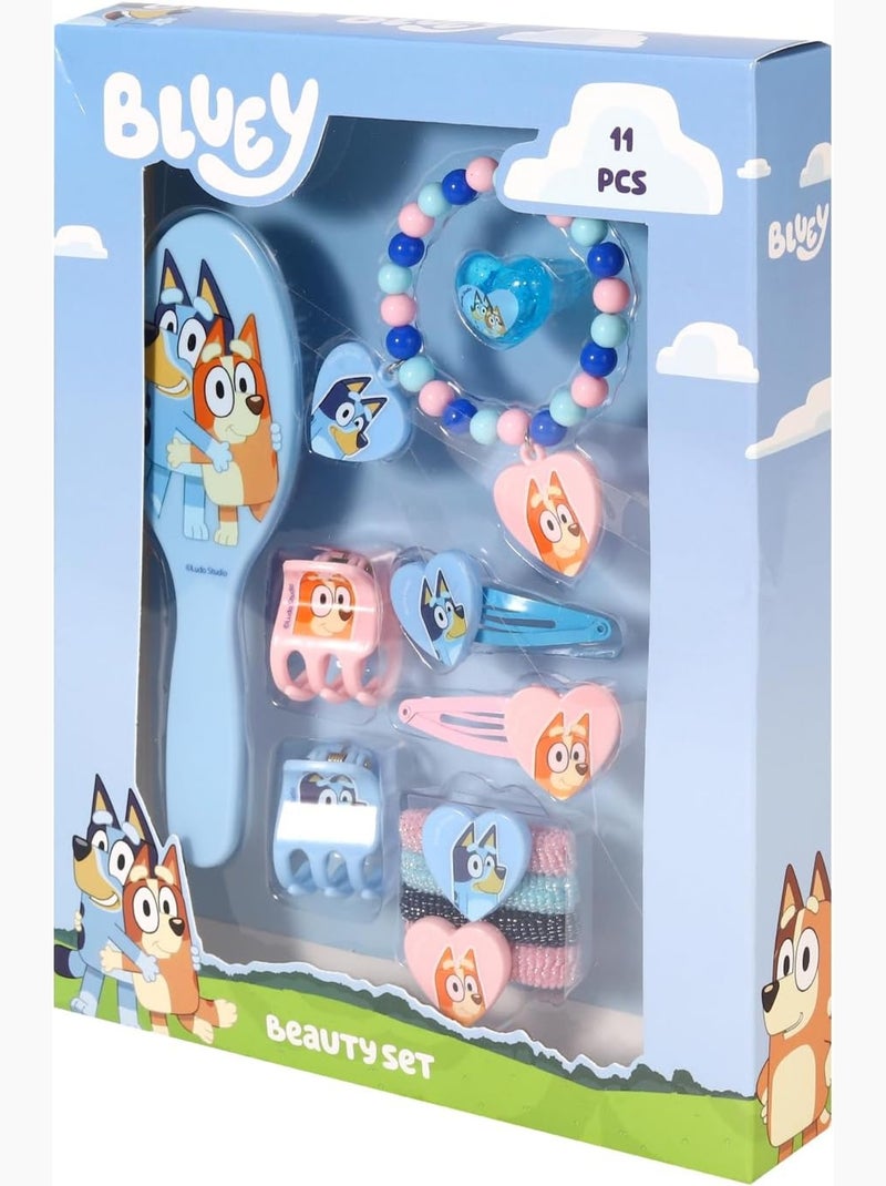 Coffret cheveux enfant Bluey : 11 accessoires pinces, élastiques Multicolore - Kiabi