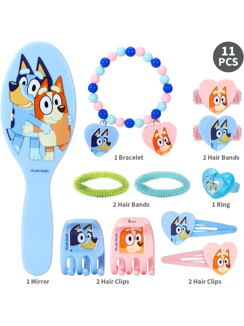 Coffret cheveux enfant Bluey : 11 accessoires pinces, élastiques Multicolore - Kiabi