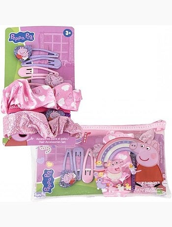 Coffret cheveux enfant Peppa Pig fille avec trousse : pinces, chouchous, élastiques