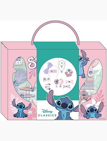 Coffret cheveux enfant Stitch : 21 accessoires coiffure et bijoux