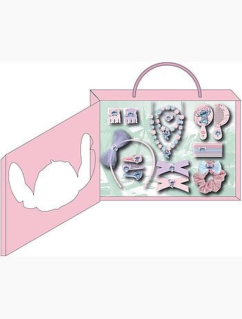 Coffret cheveux enfant Stitch : 21 accessoires coiffure et bijoux