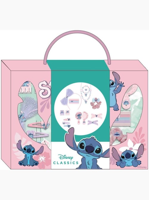 Coffret cheveux enfant Stitch : 21 accessoires coiffure et bijoux - Kiabi