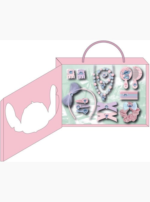 Coffret cheveux enfant Stitch : 21 accessoires coiffure et bijoux - Kiabi