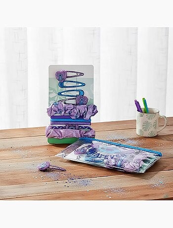 Coffret cheveux enfant Stitch bleu et violet : 10 accessoires