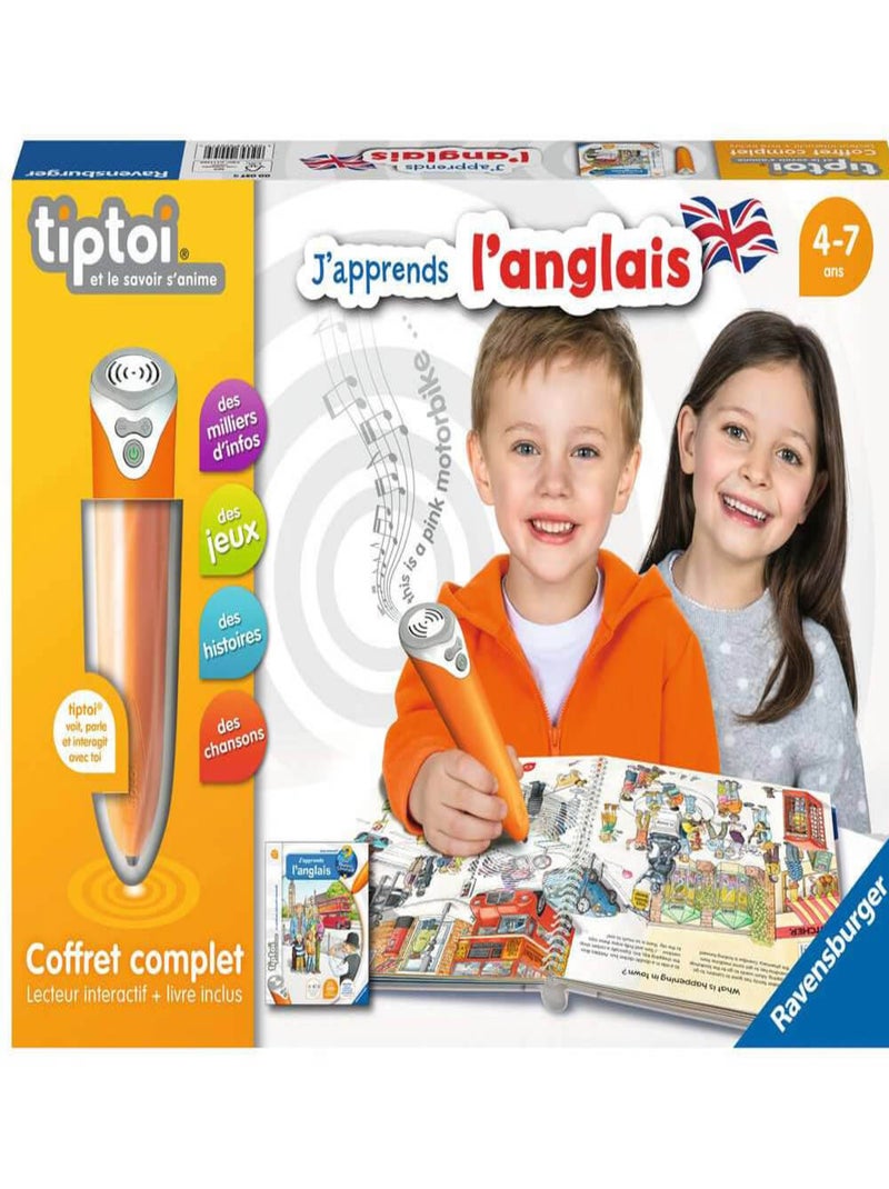 Coffret complet Tiptoi : Lecteur interactif et Livre J'apprends l'anglais N/A - Kiabi