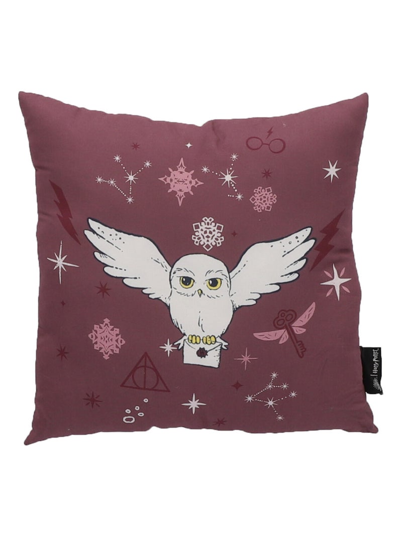 Coffret coussin et plaid Harry Potter Hedwige - 100% Polyester - Mauve Violet - Kiabi