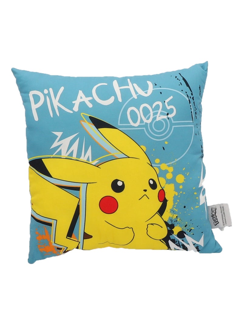 Coffret coussin et plaid Pikachu Pokémon - 100% Polyester - Bleu Bleu - Kiabi