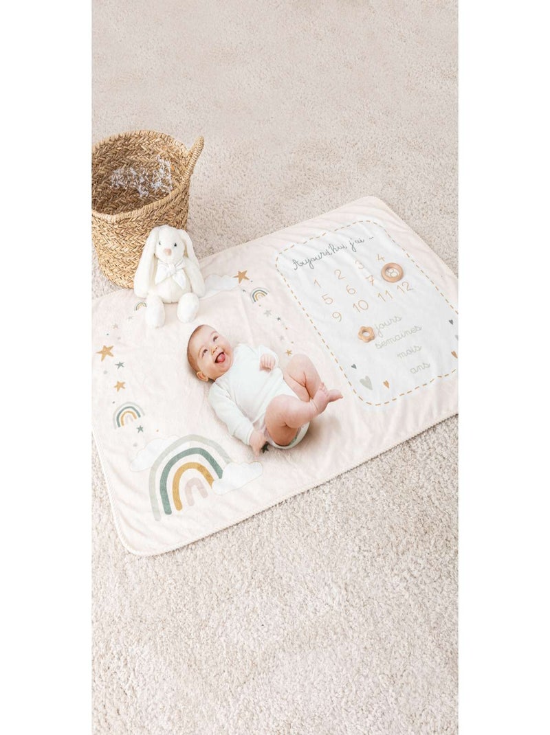 Coffret couverture étape bébé arc en ciel Beige - Kiabi