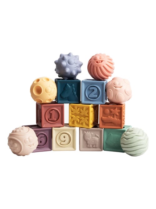 Coffret de 15 cubes et balles sensorielles en silicone Magni - Kiabi