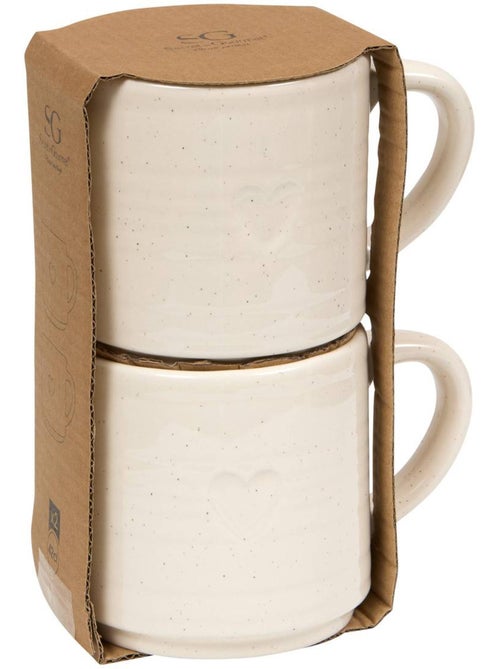 Coffret de 2 mugs motif coeur adele - Kiabi