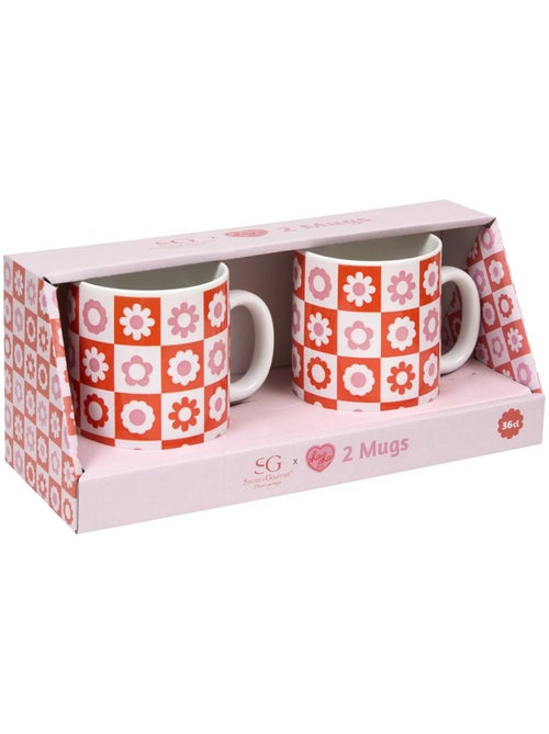 Coffret de 2 mugs motif fleurs CHA CHA POP - Kiabi Coffret de 2 mugs motif fleurs CHA CHA POP - Kiabi
