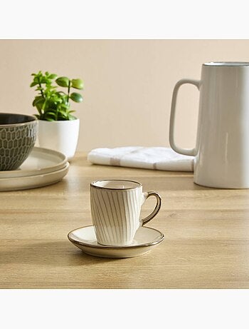 Coffret de 2 tasses avec coupelles en faïence ELLA