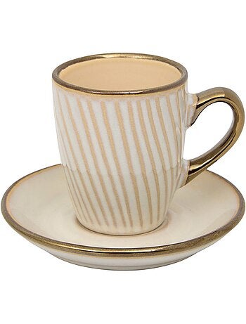 Coffret de 2 tasses avec coupelles en faïence ELLA