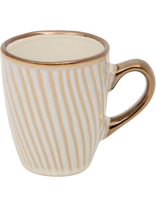 Coffret de 2 tasses avec coupelles en faïence ELLA - Kiabi