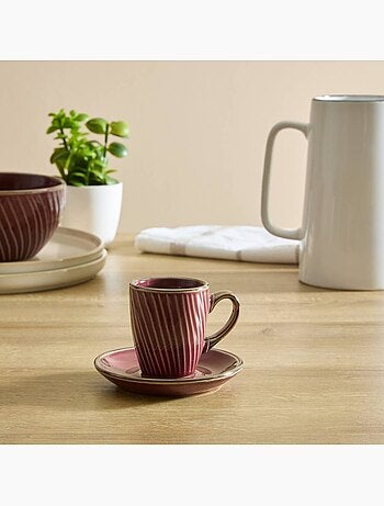 Coffret de 2 tasses avec coupelles en faïence ELLA