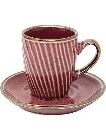 Coffret de 2 tasses avec coupelles en faïence ELLA