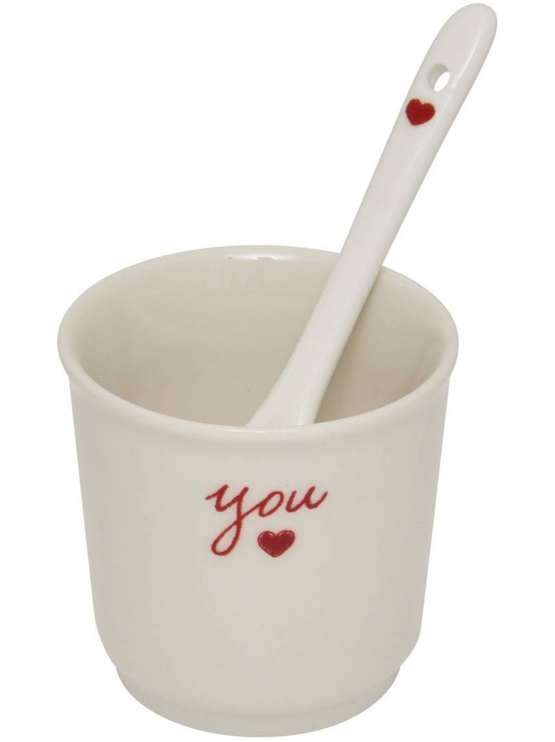 Coffret de 2 tasses VALENTINE Blanc - Kiabi